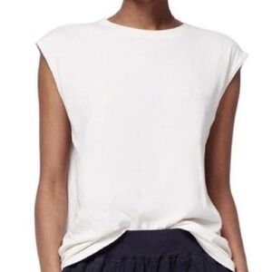 Faherty Cloud Muscle Tee Womens Sz Med NWT Whisper White Basic Minimal Comfort